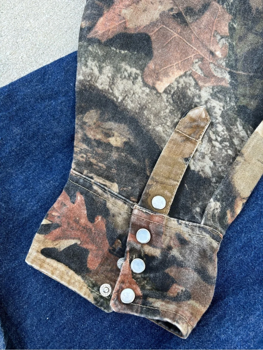 Vintage LAPCO pearl snap Jacket with Brown Camo Sleeves
